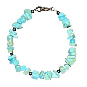 •Turquoise Rock Beaded Bracelet•